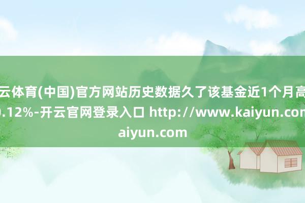 开云体育(中国)官方网站历史数据久了该基金近1个月高潮0.12%-开云官网登录入口 http://www.kaiyun.com