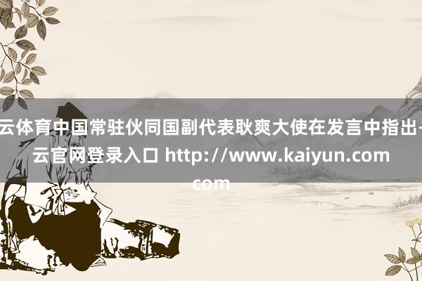 开云体育中国常驻伙同国副代表耿爽大使在发言中指出-开云官网登录入口 http://www.kaiyun.com
