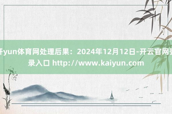 开yun体育网处理后果：2024年12月12日-开云官网登录入口 http://www.kaiyun.com