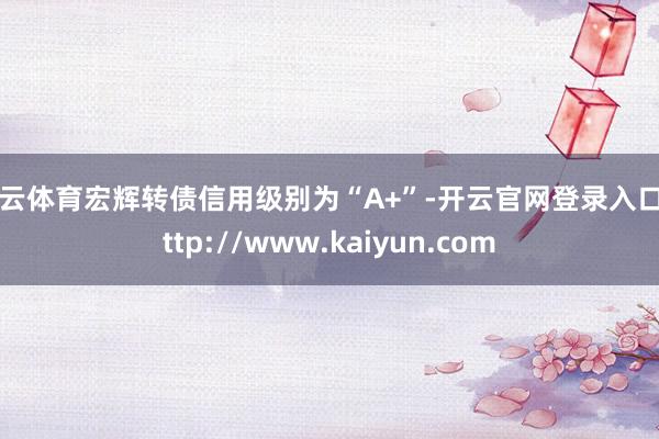 开云体育宏辉转债信用级别为“A+”-开云官网登录入口 http://www.kaiyun.com