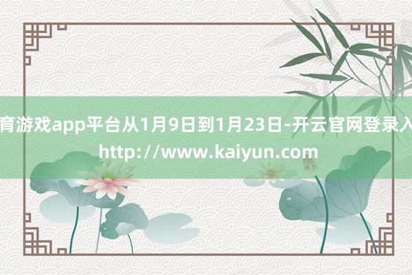 体育游戏app平台从1月9日到1月23日-开云官网登录入口 http://www.kaiyun.com