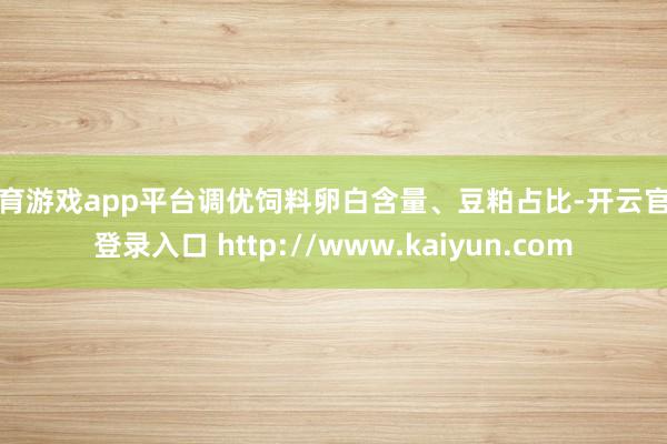 体育游戏app平台调优饲料卵白含量、豆粕占比-开云官网登录入口 http://www.kaiyun.com