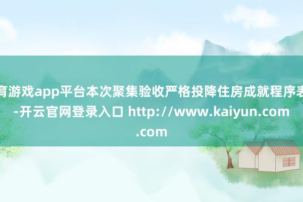体育游戏app平台本次聚集验收严格投降住房成就程序表率-开云官网登录入口 http://www.kaiyun.com