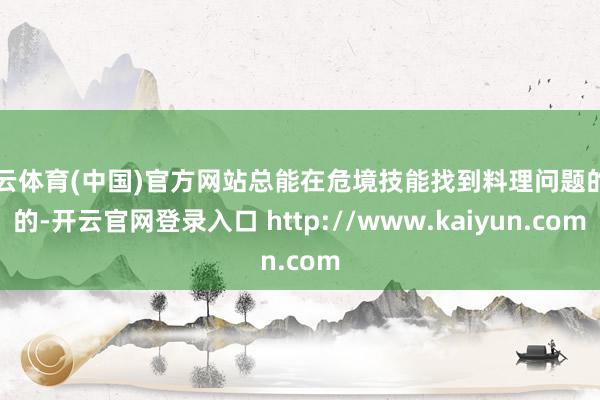 开云体育(中国)官方网站总能在危境技能找到料理问题的目的-开云官网登录入口 http://www.kaiyun.com